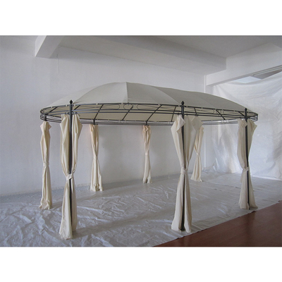 Type métallique acier rond patio extérieur jardin au toit-terrasse gazebo de fête avec cadre pliable