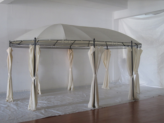 Type métallique acier rond patio extérieur jardin au toit-terrasse gazebo de fête avec cadre pliable