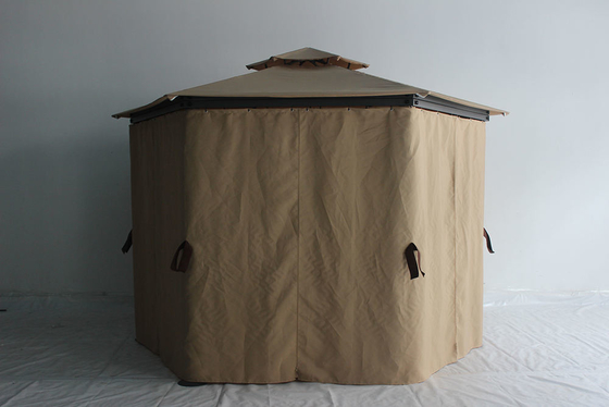 Gazebo de jardin en aluminium extérieur personnalisable avec cadre métallique résistant à la rouille et toit en acier