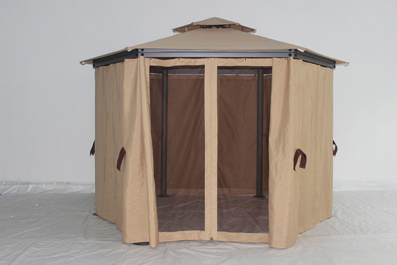 Gazebo de jardin en aluminium extérieur personnalisable avec cadre métallique résistant à la rouille et toit en acier