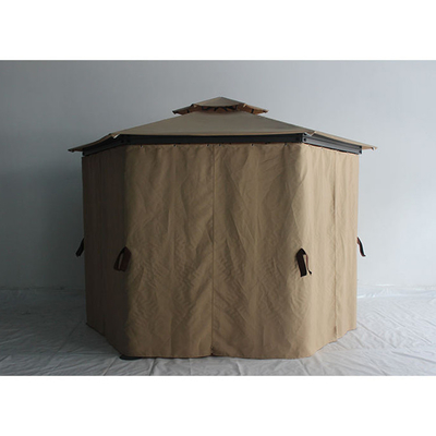 Cadre de patio de jardin à toit unique Gazebo ensoleillé avec tissu de paroi latérale revêtu en PVC étanche