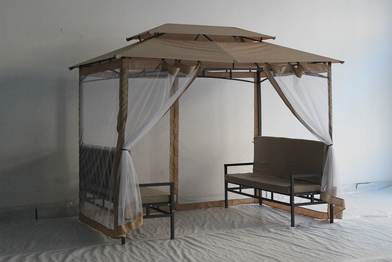 Facile à assembler, imperméable à l'eau, luxe, gazebo extérieur 2*2,9*2,45M pour les terrasses de jardin