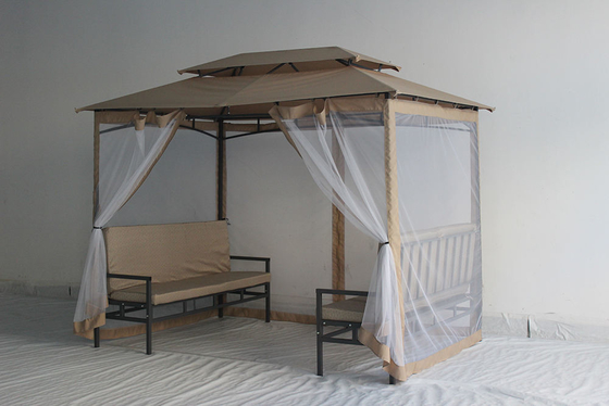 Facile à assembler, imperméable à l'eau, luxe, gazebo extérieur 2*2,9*2,45M pour les terrasses de jardin