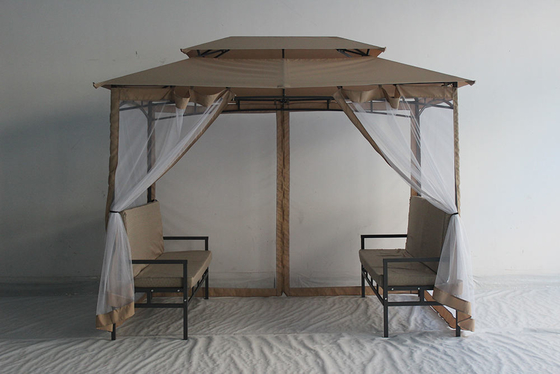 Facile à assembler, imperméable à l'eau, luxe, gazebo extérieur 2*2,9*2,45M pour les terrasses de jardin