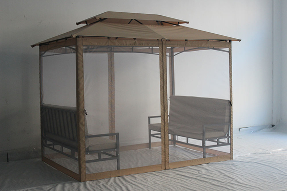 Facile à assembler, imperméable à l'eau, luxe, gazebo extérieur 2*2,9*2,45M pour les terrasses de jardin