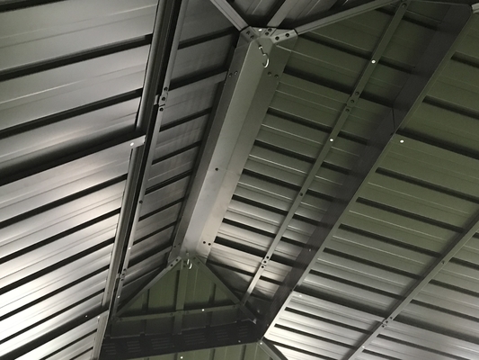 Pergola extérieure en métal galvanisée en acier à double plafond 3X3.65X2.85M pour fournitures de jardinage