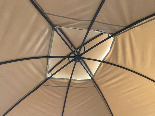 Alu. Cadre 3x3.65x2.75M Gazebo de jardin à double toit avec filetage de filetage inclus