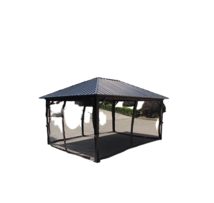 fournitures de jardin à l'extérieur pergola 4,85x3,65x2,75m acier galvanisé avec matériau de tissu