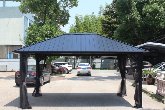 fournitures de jardin à l'extérieur pergola 4,85x3,65x2,75m acier galvanisé avec matériau de tissu