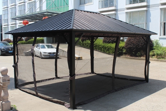 fournitures de jardin à l'extérieur pergola 4,85x3,65x2,75m acier galvanisé avec matériau de tissu