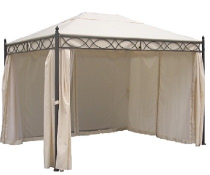 Réservoir solaire Jardin de métal en acier Pergola pont avec polyester rideau Gazebo fonction