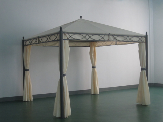 Réservoir solaire Jardin de métal en acier Pergola pont avec polyester rideau Gazebo fonction