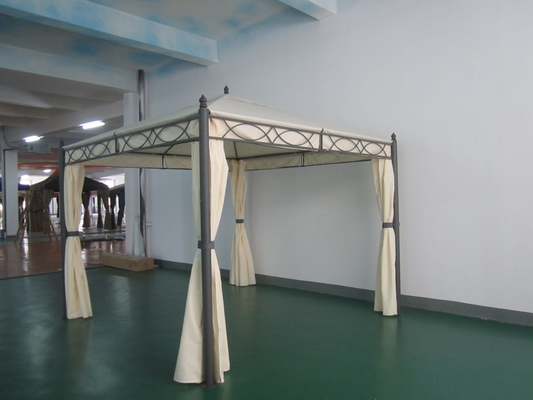Réservoir solaire Jardin de métal en acier Pergola pont avec polyester rideau Gazebo fonction