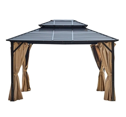 Polyester paroi latérale 3X3.65X2.75M double-topté tube en aluminium gazebo pour la fête du jardin
