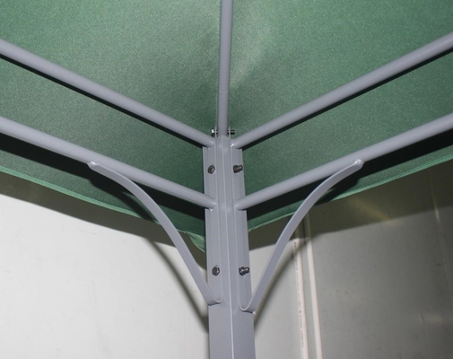 Abri extérieur avec baldaquin 3X3X2.6M avec cadre métallique et parois latérales faciles à assembler