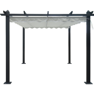 Gazebo extérieur de jardin personnalisé 2.96X2.96X2.25M avec cadre en aluminium et couvercle amovible