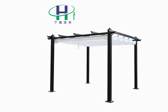 Gazebo extérieur de jardin personnalisé 2.96X2.96X2.25M avec cadre en aluminium et couvercle amovible