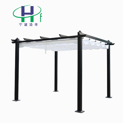 Gazebo extérieur de jardin personnalisé 2.96X2.96X2.25M avec cadre en aluminium et couvercle amovible