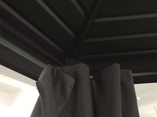 Cadre en aluminium 4x4x2.8M Gazebo hexagonal à toit dur Idéal pour l'extérieur et facile à installer