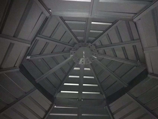 Cadre en aluminium 4x4x2.8M Gazebo hexagonal à toit dur Idéal pour l'extérieur et facile à installer
