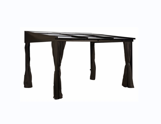 3x4x2.2/2.4M Plan incliné Gazebo de jardin en aluminium avec plafond PC en polycarbonate de luxe