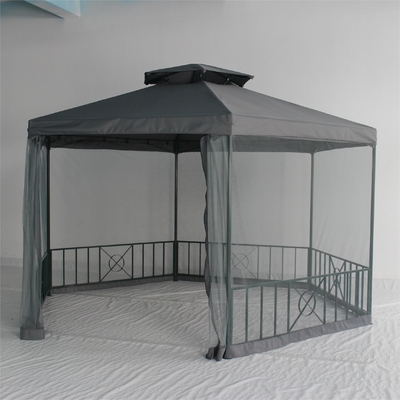 Pergola extérieure imperméable à l'eau au toit de jardin avec couleurs personnalisées Double toit hexagonal