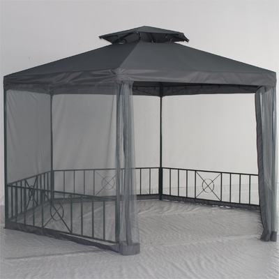 Pergola extérieure imperméable à l'eau au toit de jardin avec couleurs personnalisées Double toit hexagonal