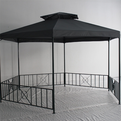 Pergola extérieure imperméable à l'eau au toit de jardin avec couleurs personnalisées Double toit hexagonal