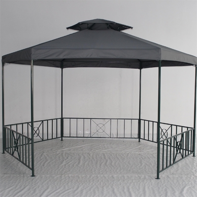 Pergola extérieure imperméable à l'eau au toit de jardin avec couleurs personnalisées Double toit hexagonal