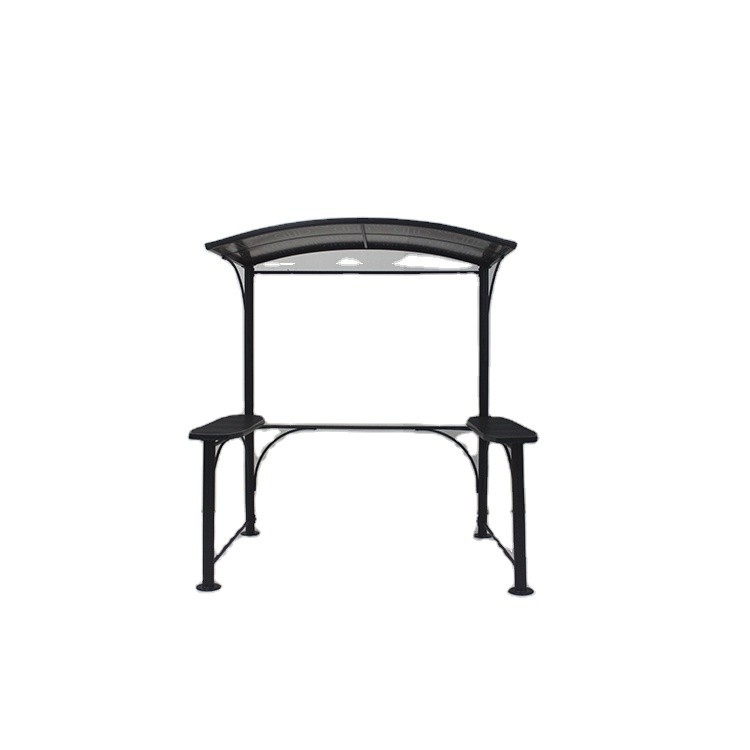 Gazebo de barbecue en aluminium et en fer 2.18*1.43*2.13-2.29M pour une grille à toit de jardin