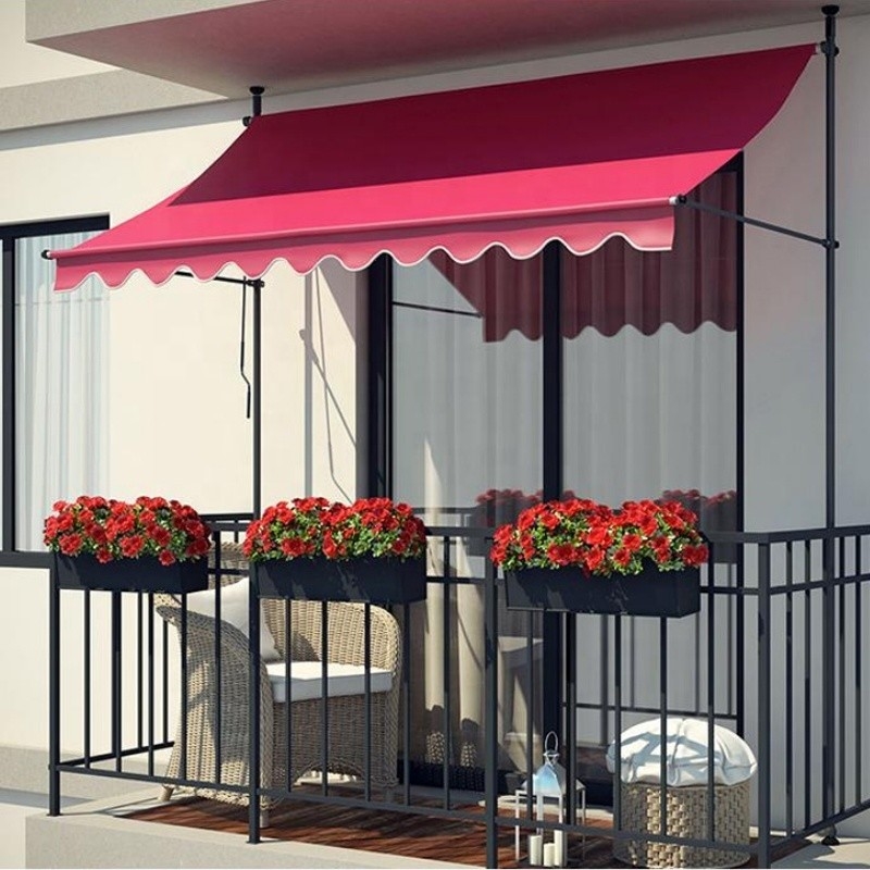 2.5 * 1.2m type de pilier auvents pour patio extérieur jardin auvents ombre solaire alliage d'aluminium