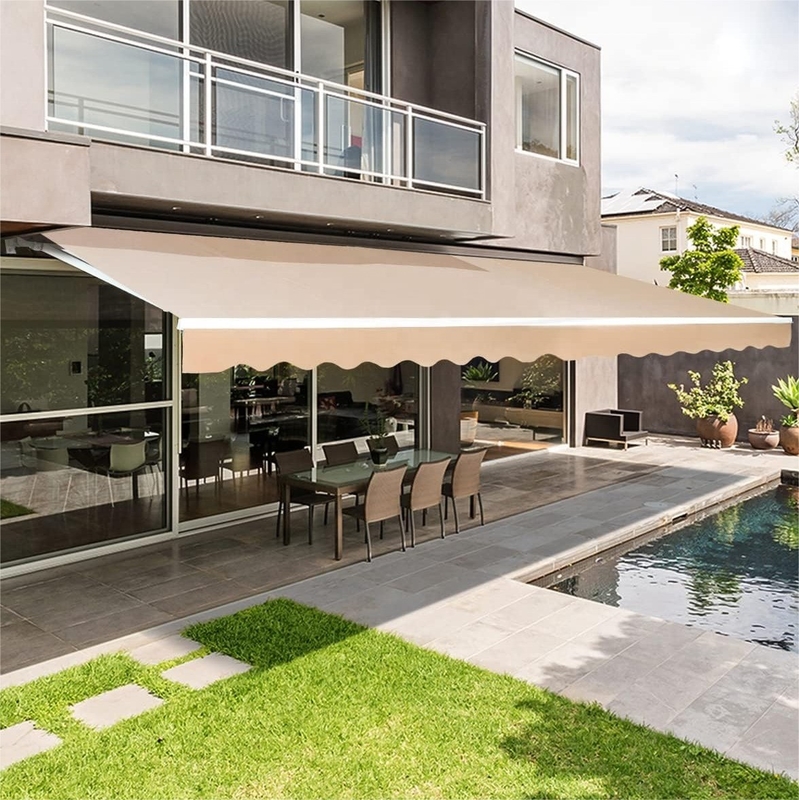 4*3m Outdoor Manuel Canopy jardin à l'ombre du soleil Balcon patio au décor rétractable