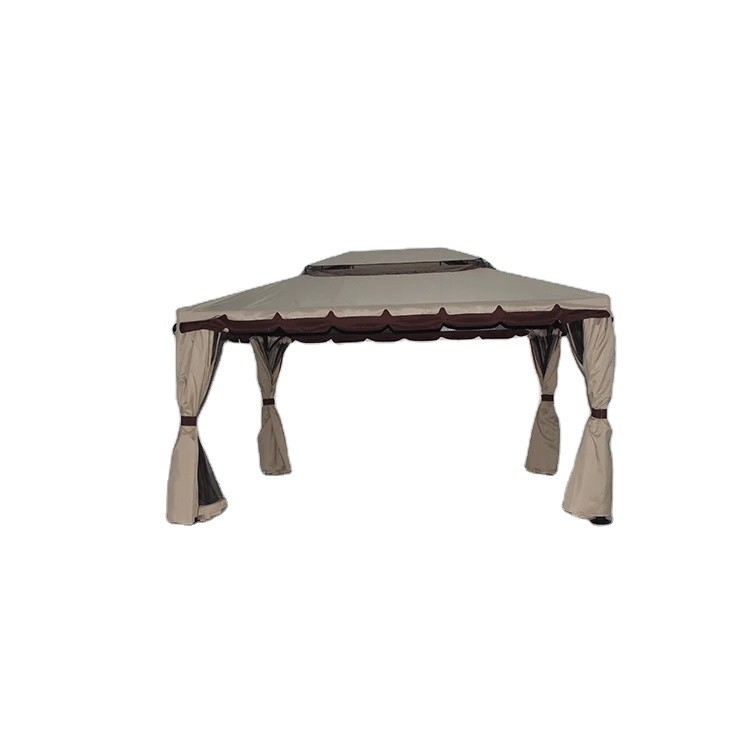ÉCO-FRIENDLY Gazebo de jardin en aluminium étanche à l'eau avec moustiquaires et murs latéraux 3x4m