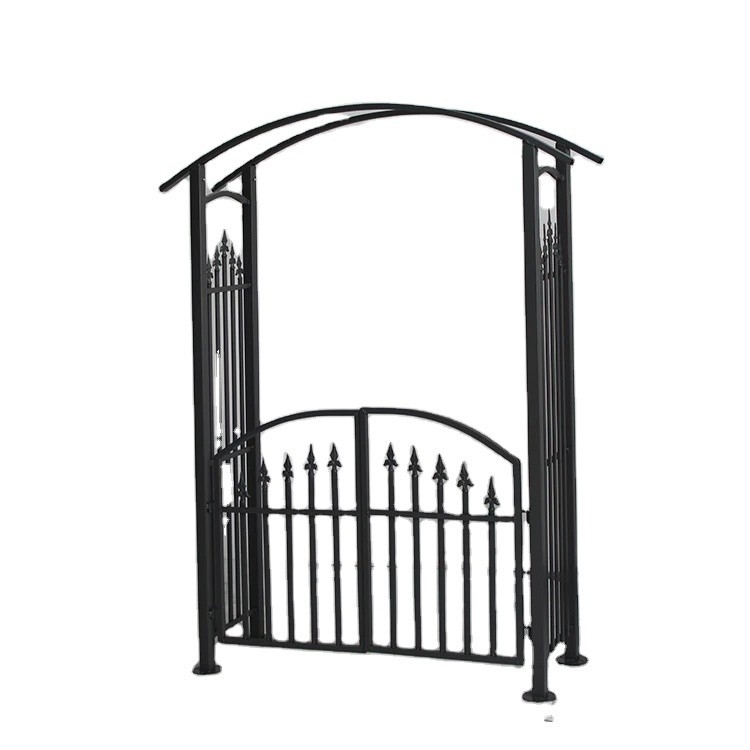Arc métallique personnalisable pour jardin et gazebo de patio en noir couleur non recouvert