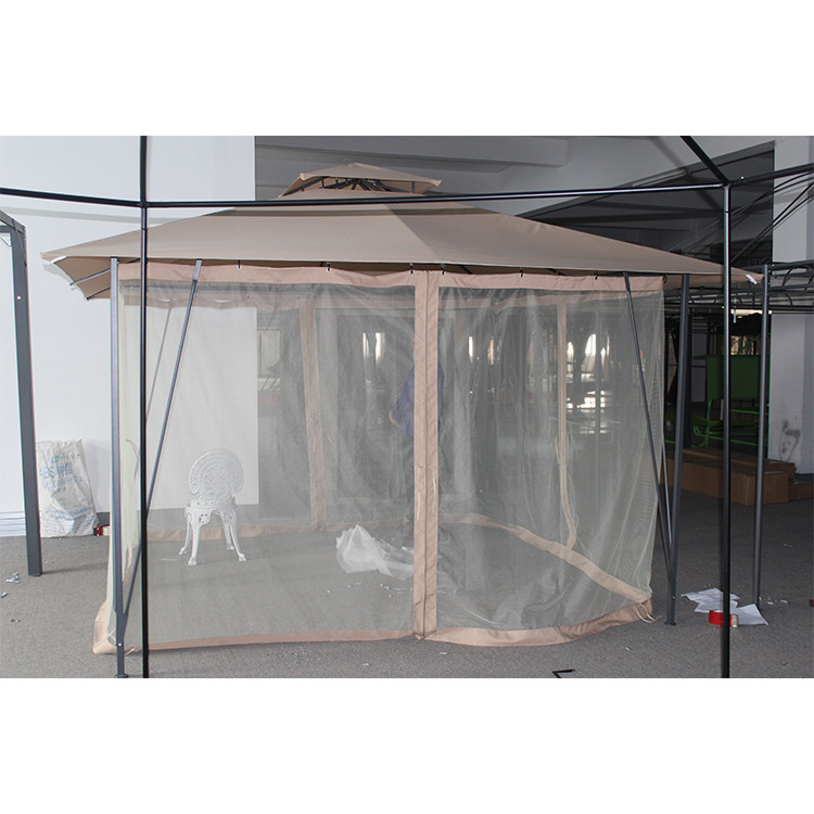 Écran solaire de jardin extérieur Gazebo en aluminium avec cadre pliable et taille 3,5 * 3,5 * 2,67M