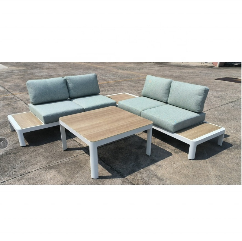 Meubles de jardin en extérieur Ensemble de canapé en rotin en aluminium Table de luxe Ensemble de thé Bistro Ensemble de dîner
