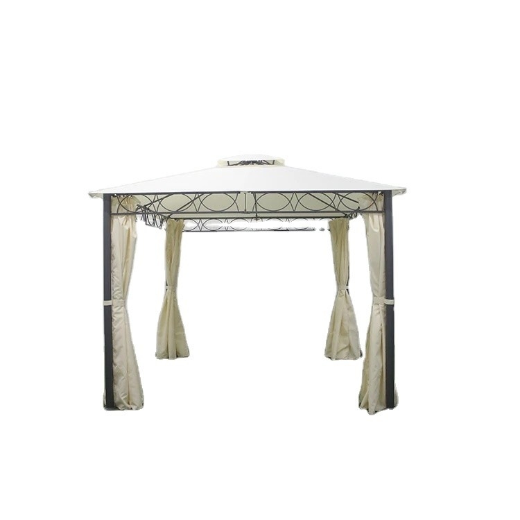 Grand mobilier de jardin en fer forgé extérieur avec couverture revêtue de PA 3 * 3 * 2,8m pavillon