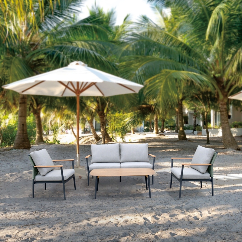 Couchette de canapé en rotin d'aluminium de couleur personnalisée