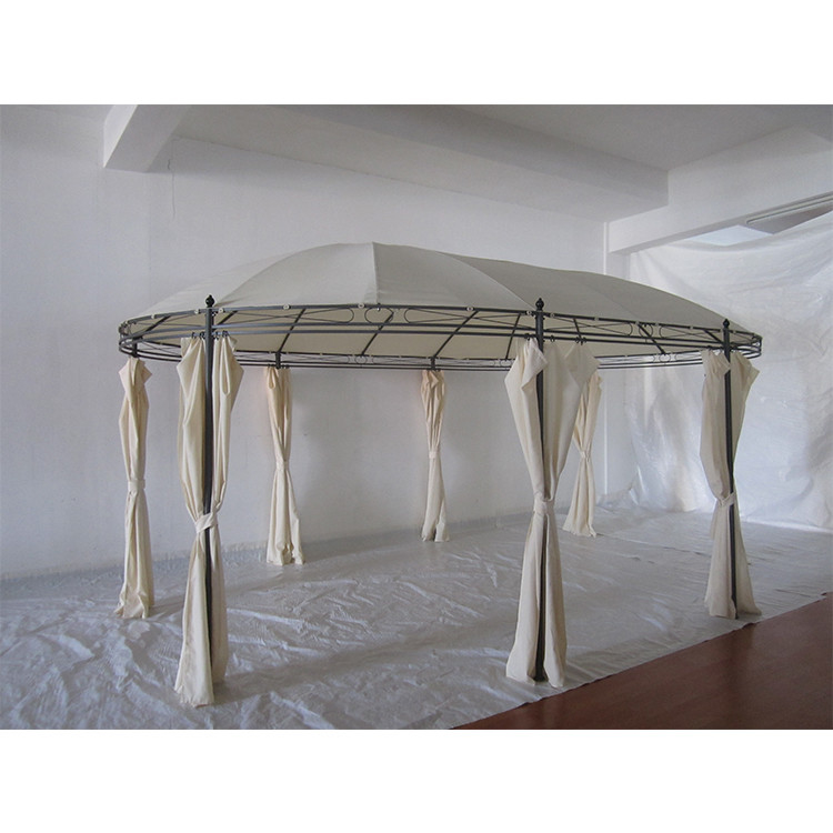 Type métallique acier rond patio extérieur jardin au toit-terrasse gazebo de fête avec cadre pliable
