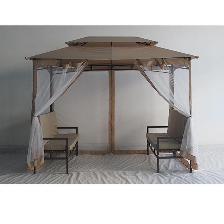 Grand pavillon extérieur imperméable à l'eau revêtement anti-UV cadre en aluminium durable 2*2,9*2,45M