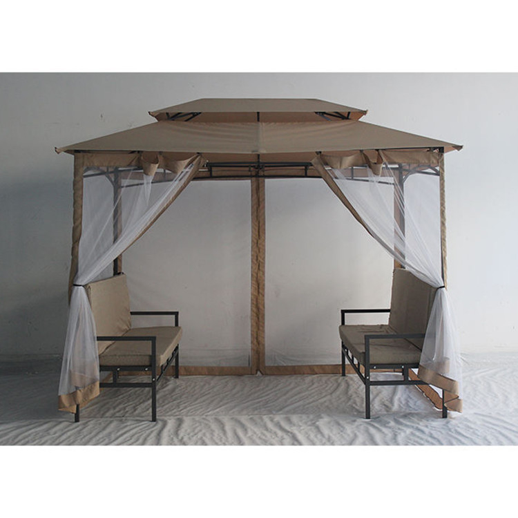 Facile à assembler, imperméable à l'eau, luxe, gazebo extérieur 2*2,9*2,45M pour les terrasses de jardin