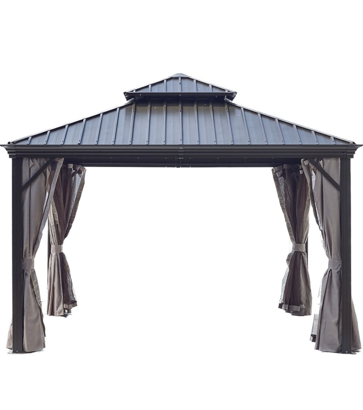fournitures de jardinage 3.65x3.65x3.03m Gazebo extérieur avec double-topped acier galvanisé