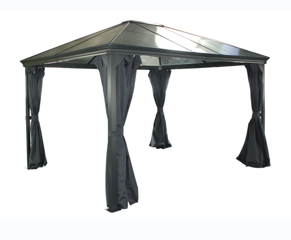 Gazebo extérieur pour fournitures de jardinage 3x3.65x2.6M Toit en polycarbonate à toiture unique