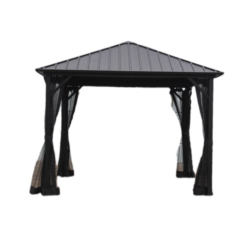 3X3X2.75M Pergola métallique Pavillon extérieur pour fournitures de jardinage avec pont de pergolas