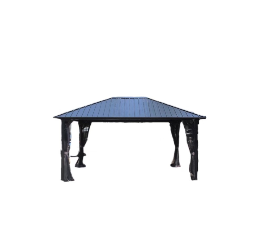 fournitures de jardin à l'extérieur pergola 4,85x3,65x2,75m acier galvanisé avec matériau de tissu