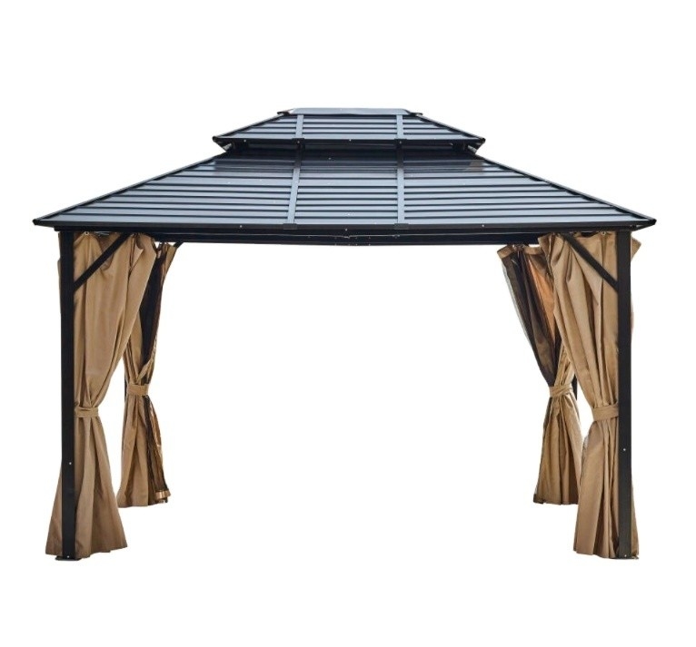 Polyester paroi latérale 3X3.65X2.75M double-topté tube en aluminium gazebo pour la fête du jardin