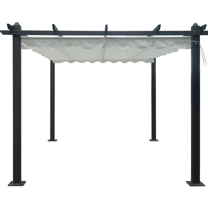 Gazebo extérieur de jardin personnalisé 2.96X2.96X2.25M avec cadre en aluminium et couvercle amovible